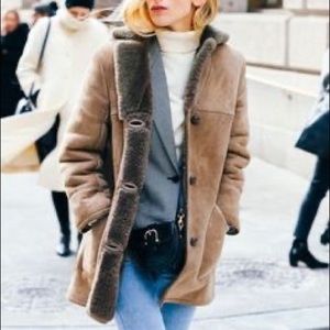 Brown Faux Shearling Coat